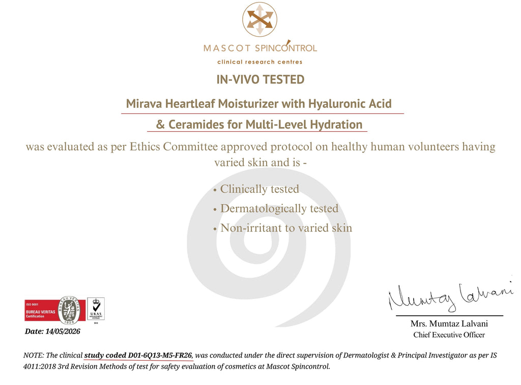 Mirava Heartleaf Moisturiser – Niacinamide + 13 HA 5-Ceramide Care | Barrier Care Cream
