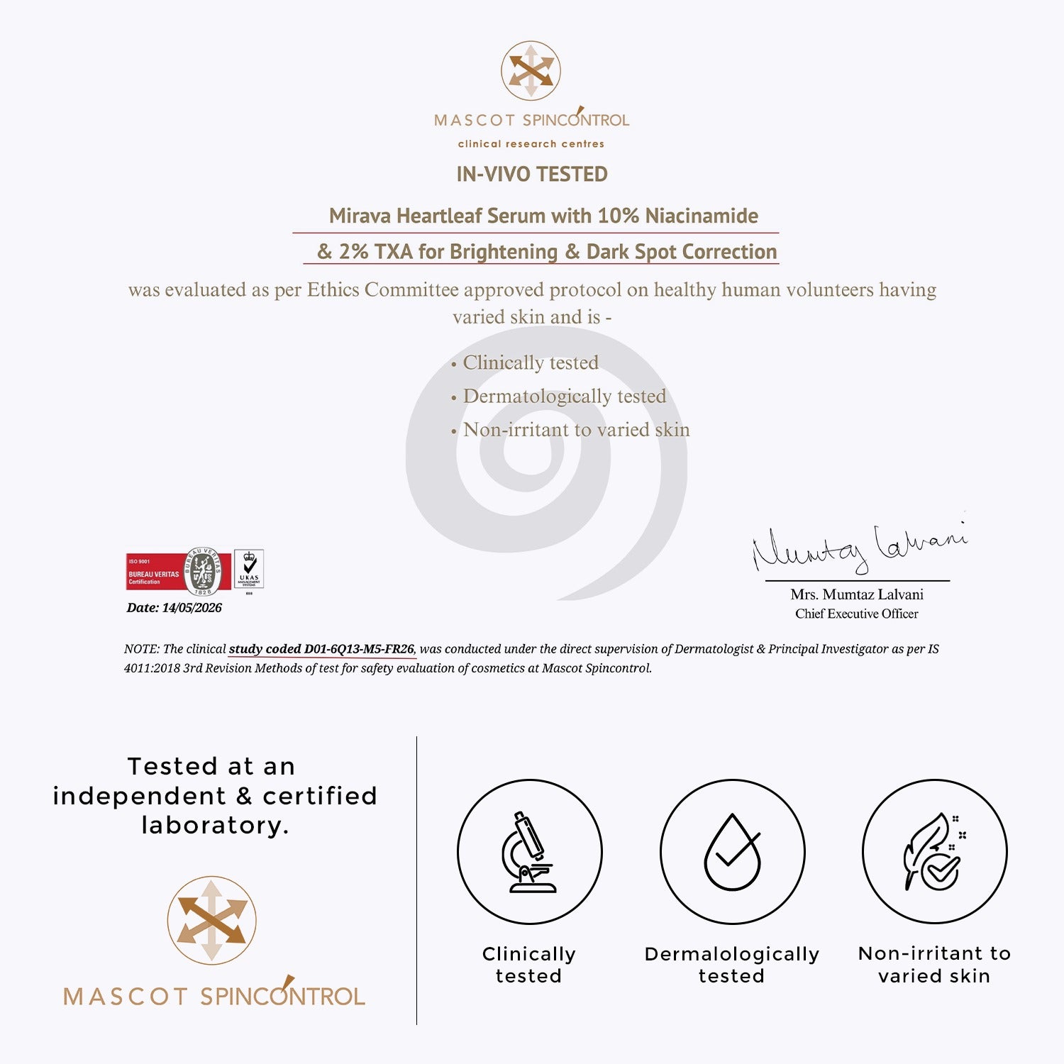 Mirava Heartleaf Face Serum – Niacinamide 10% + Tranexamic Acid 2% | Brightening & Barrier Serum